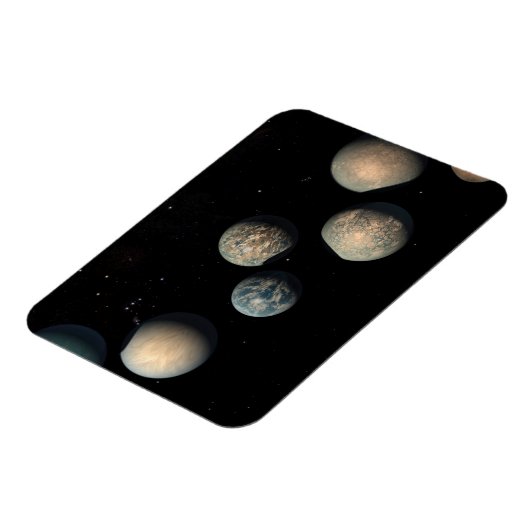 Trappist-1の7つの地球サイズの惑星 マグネット (左側)