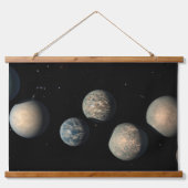 Trappist-1の7つの地球サイズの惑星 吊り下げ型タペストリー (正面)
