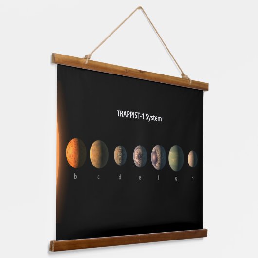 Trappist-1の7つの惑星は何のように見えるかもしれない。 吊り下げ型タペストリー (傾斜あり)