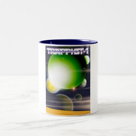 TRAPPIST-1 サイエンスフィクションポスター ツートーンマグカップ (中央)