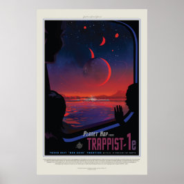 TRAPPIST-1 System Planet 1eレトロ宇宙観光広告 ポスター