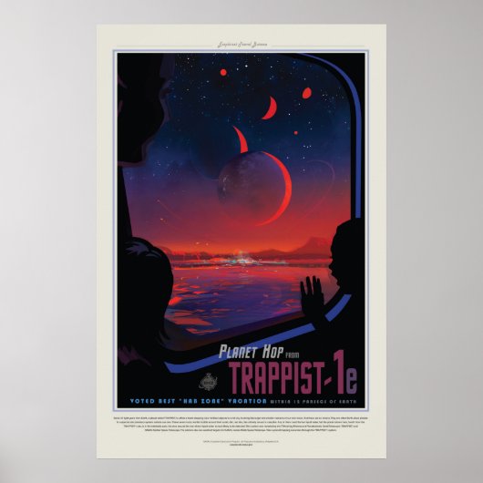 TRAPPIST-1 System Planet 1eレトロ宇宙観光広告 ポスター (正面)