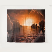 Trappist-1f Exoplanetからのビュー タペストリー (正面(横))