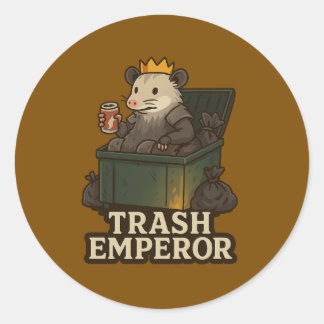 Trash Emperor – Funny Possum Sticker ラウンドシール