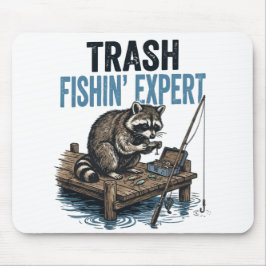 Trash Fishin' Expert Raccoon マウスパッド