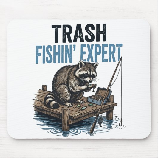 Trash Fishin' Expert Raccoon マウスパッド (正面)