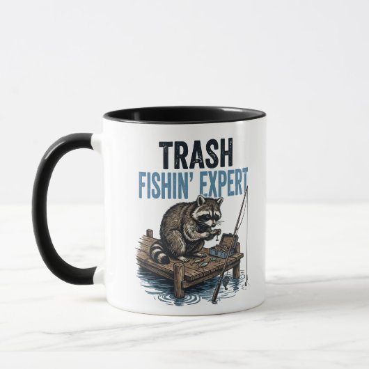 Trash Fishin' Expert Raccoon マグカップ (左)