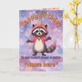 Trash Panda - Birthday Card - customizable name カード (黄色い花)