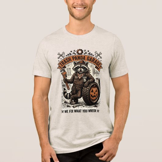 Trash Panda Garage Halloween Repair トライブレンドＴシャツ (正面)