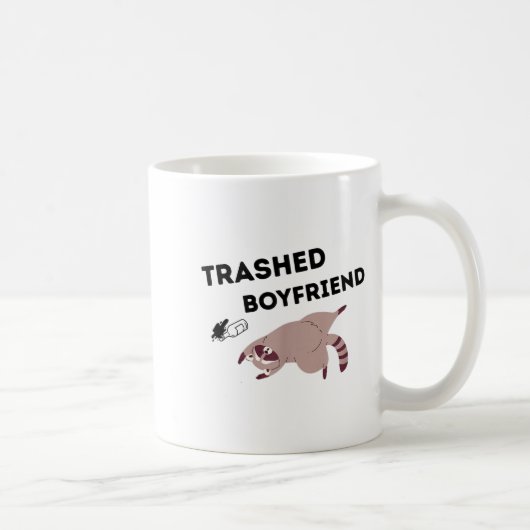 Trashed Boyfriend, Funny Trashed Panda Couples Pre コーヒーマグカップ (右)