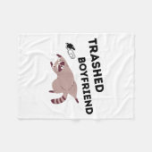 Trashed Boyfriend, Funny Trashed Panda Couples Pre フリースブランケット (正面(横))