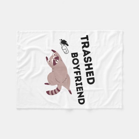 Trashed Boyfriend, Funny Trashed Panda Couples Pre フリースブランケット (正面(横))
