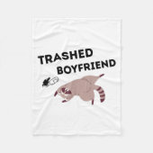 Trashed Boyfriend, Funny Trashed Panda Couples Pre フリースブランケット (正面)