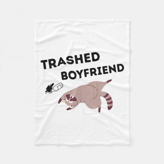 Trashed Boyfriend, Funny Trashed Panda Couples Pre フリースブランケット (正面)