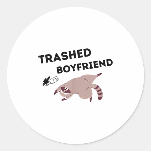 Trashed Boyfriend, Funny Trashed Panda Couples Pre ラウンドシール (正面)