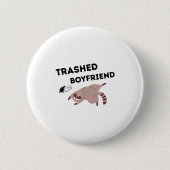 Trashed Boyfriend, Funny Trashed Panda Couples Pre 缶バッジ (正面)