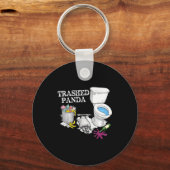 Trashed Panda Drunk Racoon Party Animal Meme Funny キーホルダー (正面)