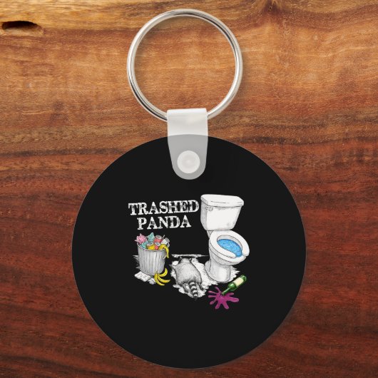 Trashed Panda Drunk Racoon Party Animal Meme Funny キーホルダー (正面)