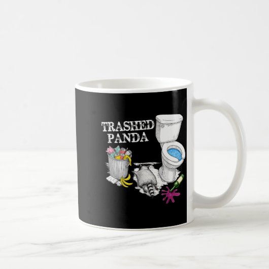 Trashed Panda Drunk Racoon Party Animal Meme Funny コーヒーマグカップ (右)