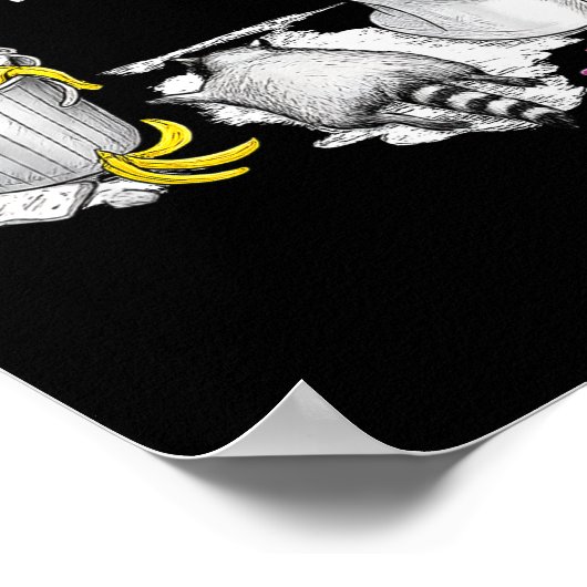 Trashed Panda Drunk Racoon Party Animal Meme Funny ポスター (角)