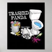 Trashed Panda Drunk Racoon Party Animal Meme Funny ポスター (正面)