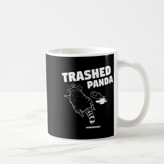 Trashed Panda Drunken Raccoon Funny Meme  コーヒーマグカップ (右)