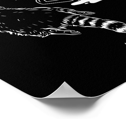 Trashed Panda Drunken Raccoon Funny Meme  ポスター (角)