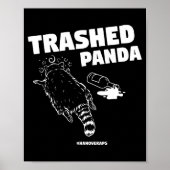 Trashed Panda Drunken Raccoon Funny Meme  ポスター (正面)
