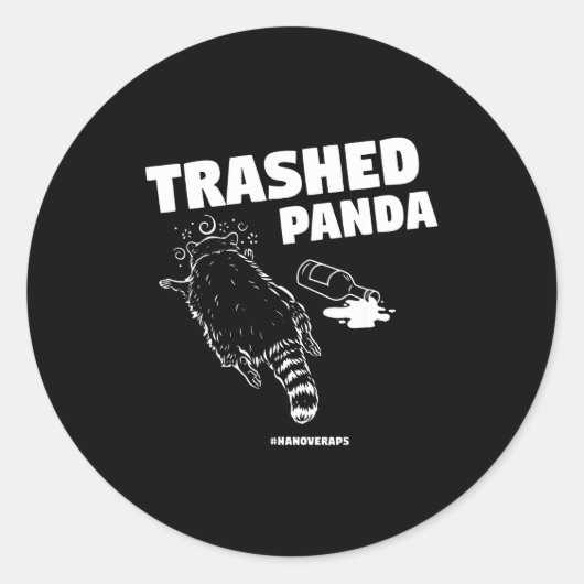 Trashed Panda Drunken Raccoon Funny Meme  ラウンドシール (正面)