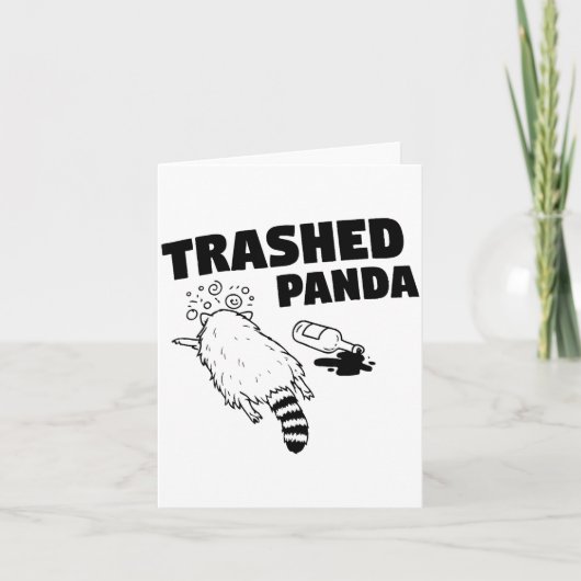 Trashed Panda, Funny Drunk Raccoon, Funny Trash Pa カード (正面)