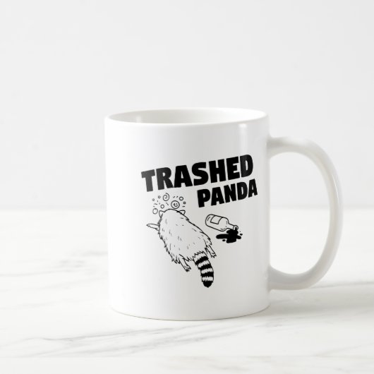 Trashed Panda, Funny Drunk Raccoon, Funny Trash Pa コーヒーマグカップ (右)