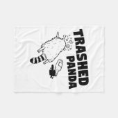 Trashed Panda, Funny Drunk Raccoon, Funny Trash Pa フリースブランケット (正面(横))
