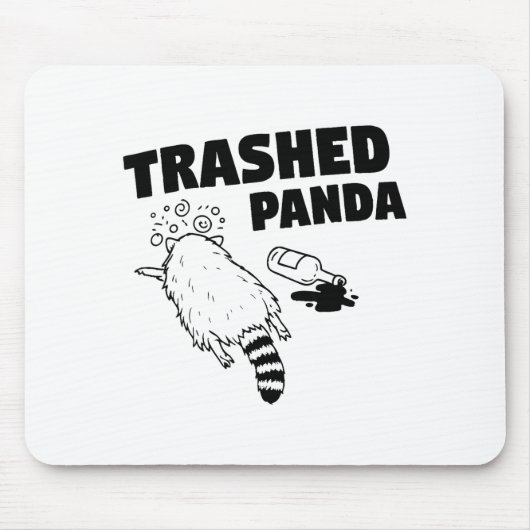 Trashed Panda, Funny Drunk Raccoon, Funny Trash Pa マウスパッド (正面)