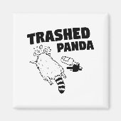 Trashed Panda, Funny Drunk Raccoon, Funny Trash Pa マグネット (正面)