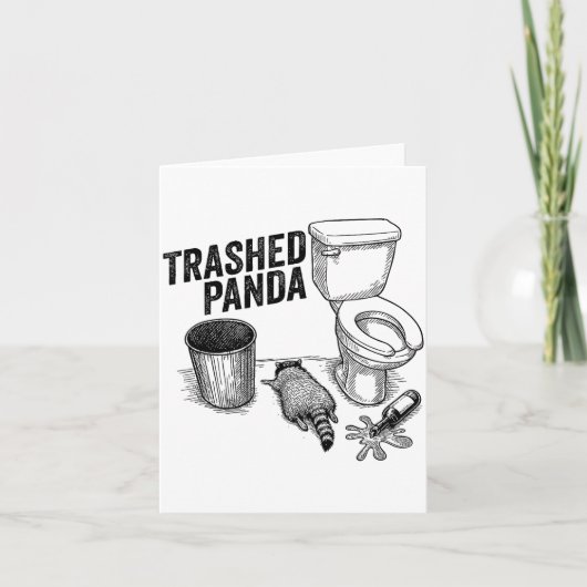 Trashed Panda, Funny Drunk Raccoon, Trash Panda Hu カード (正面)