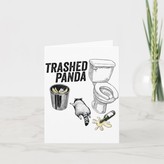 Trashed Panda, Funny Drunk Raccoon, Trash Panda Hu カード (正面)