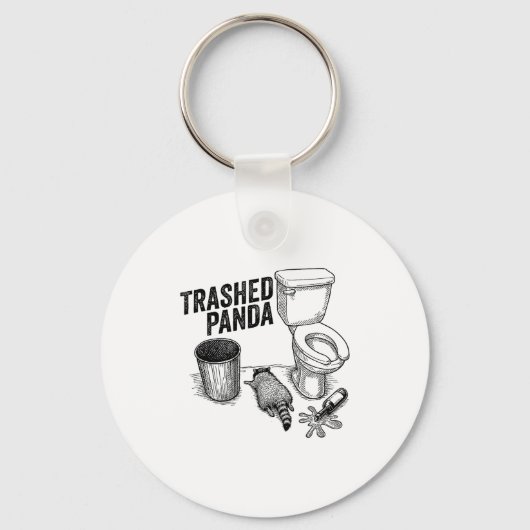 Trashed Panda, Funny Drunk Raccoon, Trash Panda Hu キーホルダー (正面)