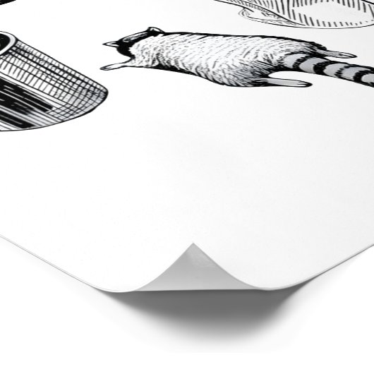 Trashed Panda, Funny Drunk Raccoon, Trash Panda Hu ポスター (角)