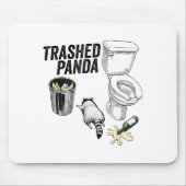 Trashed Panda, Funny Drunk Raccoon, Trash Panda Hu マウスパッド (正面)