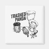 Trashed Panda, Funny Drunk Raccoon, Trash Panda Hu マグネット (正面)