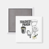 Trashed Panda, Funny Drunk Raccoon, Trash Panda Hu マグネット (正面/裏面)