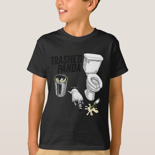 Trashed Panda, Funny Drunk Raccoon, Trash Panda Hu Tシャツ (正面)