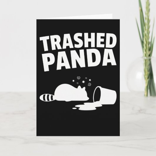 Trashed Panda Funny Drunk Racoon カード (正面)