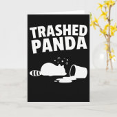 Trashed Panda Funny Drunk Racoon カード (黄色い花)