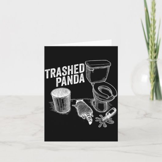 Trashed Panda Funny Drunk Racoon  カード (正面)