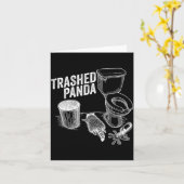 Trashed Panda Funny Drunk Racoon  カード (黄色い花)