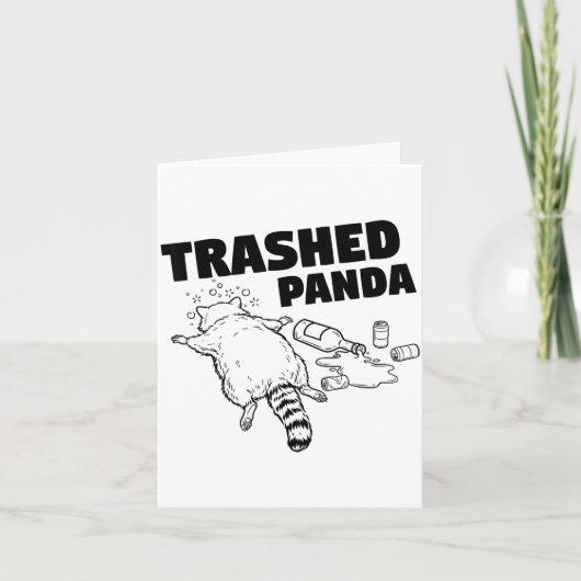 Trashed Panda Funny Drunk Racoon  カード (正面)