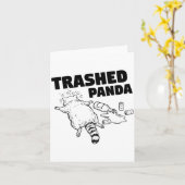Trashed Panda Funny Drunk Racoon  カード (黄色い花)