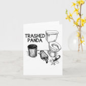 Trashed Panda Funny Drunk Racoon  カード (黄色い花)
