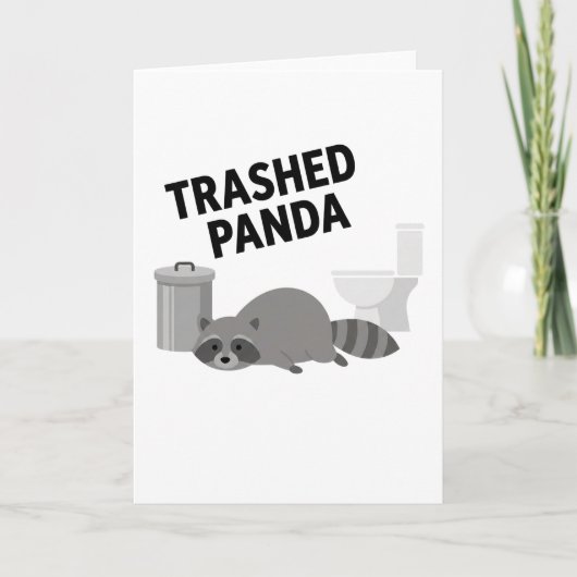 Trashed Panda Funny Drunk Racoon カード (正面)